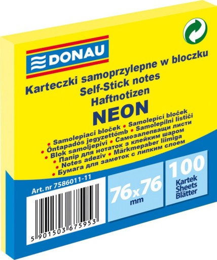 BLOCZEK SAMOPRZYLEPNY 76X76MMX100 KARTECZKI NOTES