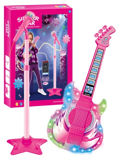 GITARA ELEKTRYCZNA MIKROFON KARAOKE DLA DZIECI