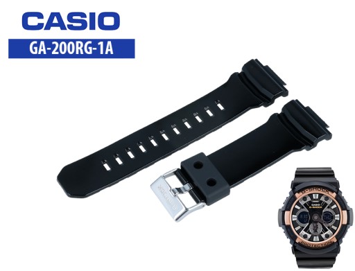 Pasek CASIO GA-200RG-1A czarny błyszczący G-shock