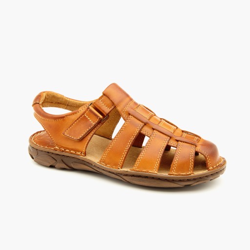027 MAXIMUS polskie sandały na rzepy SKÓRA BR/L 45