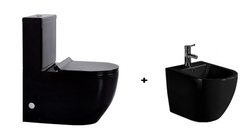 WC kompakt + bidet seria BLACK CATANI spł. GEBERIT