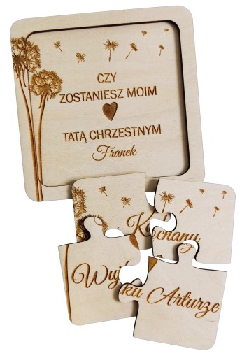 Pytanie prośba o bycie Chrzestną Chrzestnym dla dziecka puzzle Chrzest