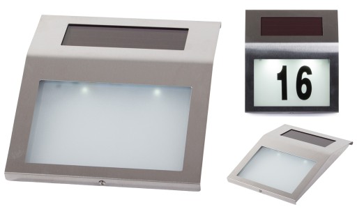 TABLICA SOLARNA Z PODŚWIETLANYM NUMEREM DOMU LED