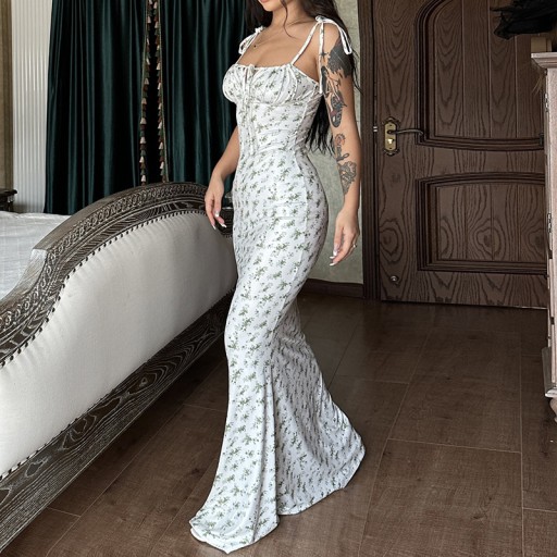 SUKIENKA ELEGANCKA LETNIA MAXI PLAŻOWA W KWIATY