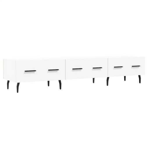 Szafka pod TV, biała, 150x36x30 cm, materiał dre