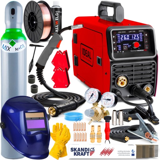 PÓŁAUTOMAT SPAWALNICZY IDEAL TECNO MIG 202 LED MMA TIG SYNERGIC 200A 230V