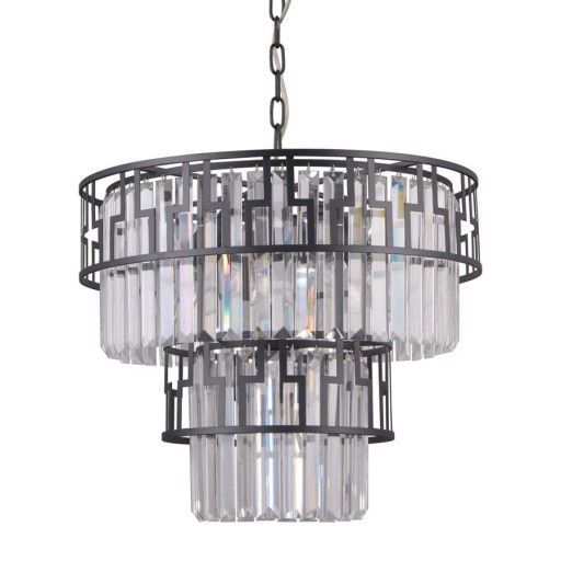 Lampa wisząca glamour Filip antracytowa oprawa
