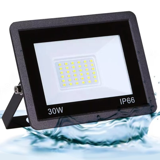 MOCNY HALOGEN LED SMD BUDOWLANY WODOODPORNY SZKŁO HARTOWANE NAŚWIETLACZ 30W