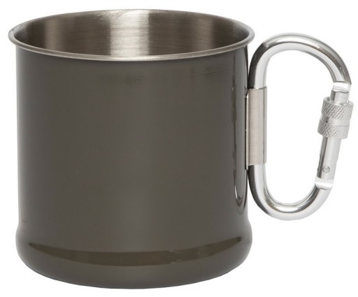 KUBEK z karabińczykiem OLIWKOWY TURYSTYCZNY 500ml