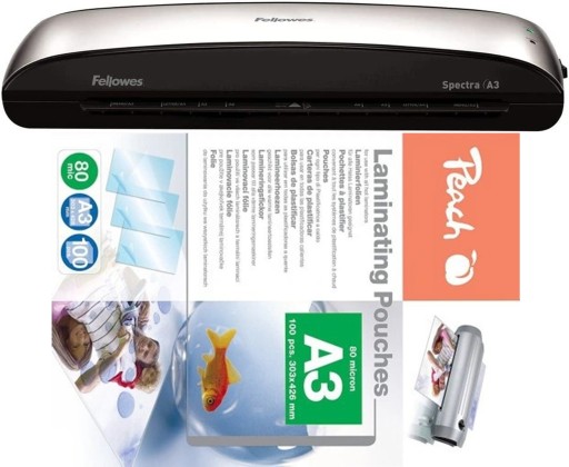 A3 Laminator Foliarka Laminarka Fellowes + 100 folii