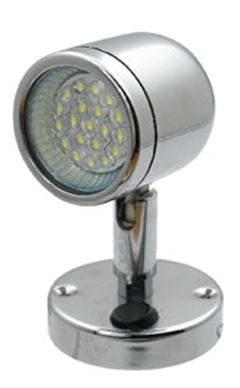 LAMPA ŚCIENNA KINKIET LED 12-24V/3W MOSIĄDZ CHROM