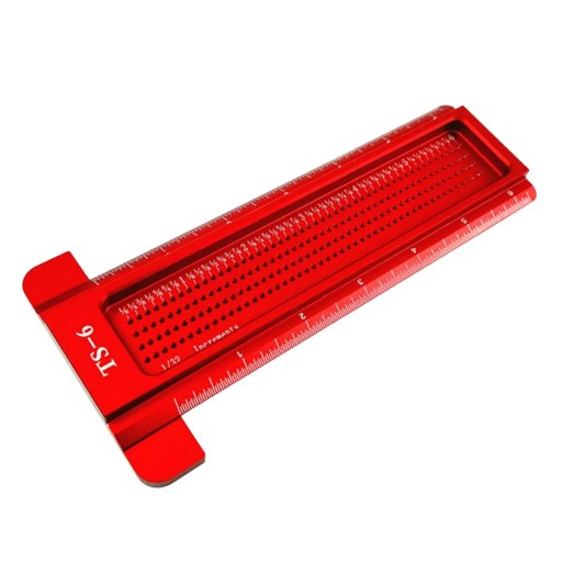 Alloy Steel Woodworking Scriber Ruler T Type Red