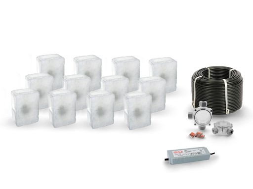 12x Świecąca Kostka Brukowa LED Akropol 14x10 BD