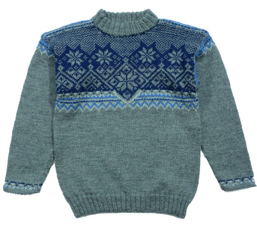 SWETER NORWESKI HANDMADE WEŁNA __ 146/152