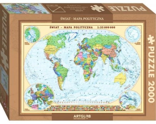ŚWIAT MAPA POLITYCZNA XXL PUZZLE 2000 ELEMENTÓW