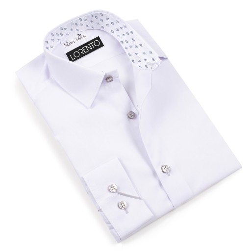 KOSZULA chłopięca BIAŁA dla chłopca komunijna elegancka 140/146 SLIM