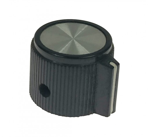 Gałka na potencjometr - TRA 18mm czarno-srebrna