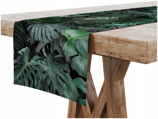 Bieżnik na Stół 40x180 Liście Monstera 8260