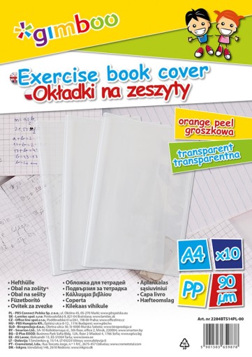 OKŁADKA NA ZESZYT A4 PRZEZROCZYS. GROSZKOWA GIMBOO