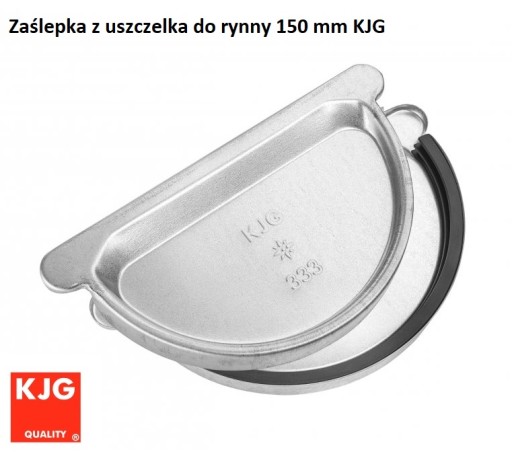 Zaślepka rynny z uszczelką ocynkowana dekiel 150 mm KJG dekiel rynny ocynk