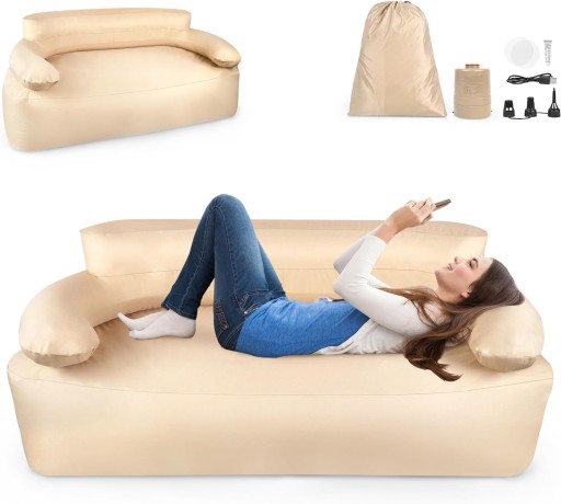 Sofa dmuchana kanapa 2-osobowa sofa z wbudowana pompką 176 x 86 x 69 cm