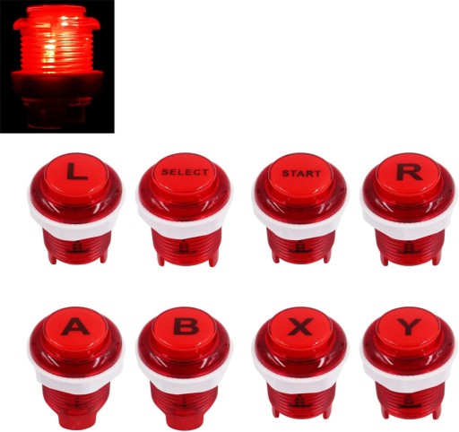 8 szt. Arcade Game LED Push Buttons with Cherry MX