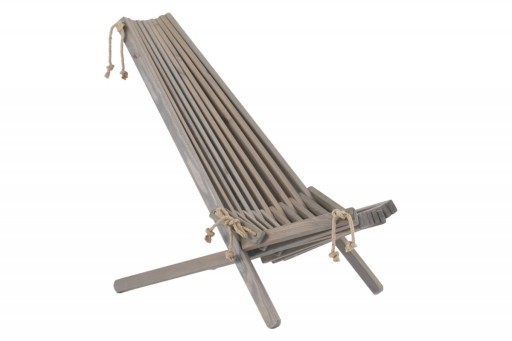 Leżak Fotel drewniany EcoFurn EcoChair Sosna Szary Olej