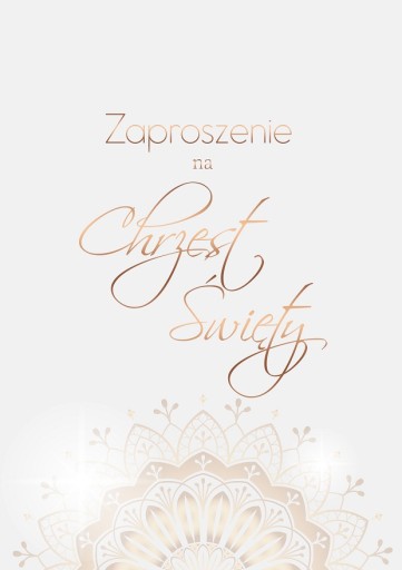 ZAPROSZENIA CHRZEST Zaproszenie Złoto Kremowe Szt.