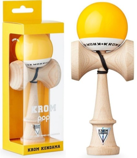 Kendama KROM POP żółty z dodatkową powłoką LOL