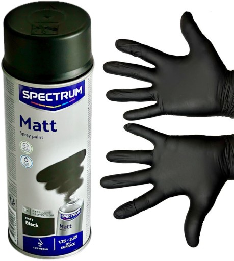 Farba akrylowa w sprayu czarna matowa 400ml do metalu drewna szkła plastiku