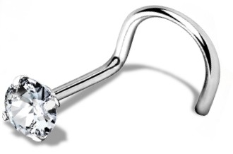 KOLCZYK DO NOSA Z CYRKONIĄ NOSTRIL PIERCING