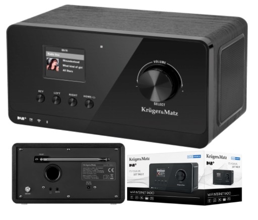 RADIO KUCHENNE INTERNETOWE DREWNO LCD WI-FI POGODA