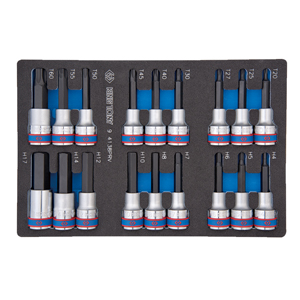 ZESTAW DŁUGICH NASADEK 1/2 HEX H4 - H17 + TORX T20