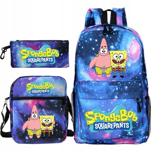 ZESTAW SPONGEBOB PLECAK TORBA PIÓRNIK WZORY