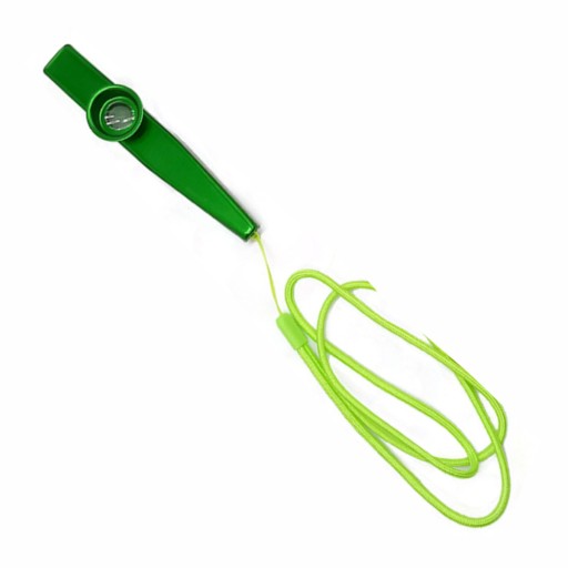 Kazoo Metalowe Mirliton Zielone ze Sznurkiem