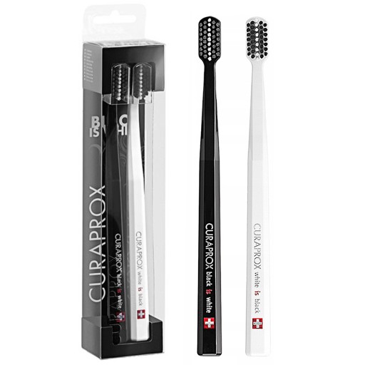 2x SZCZOTECZKA MANUALNA WHITE IS BLACK DUO DWUPAK ULTRASOFT CURAPROX CS