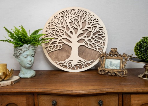 3D AŻUROWA OZDOBA NA ŚCIANĘ, DRZEWO ŻYCIA, 40 cm