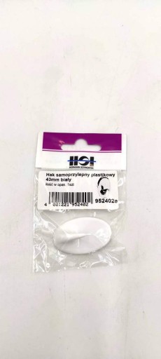 Haczyki plastikowe samoprzylepne białe 39x56mm