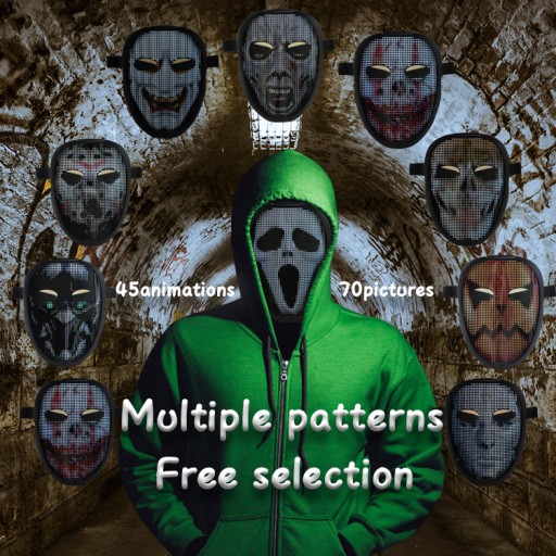 Programowalna maska LED na Halloween Cosplay