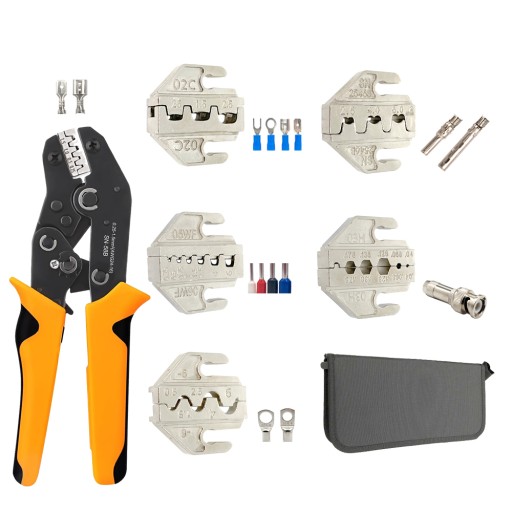 Terminals Crimping Tools Set SN-58B Plier with 5 Interchangeable Jaws Bags