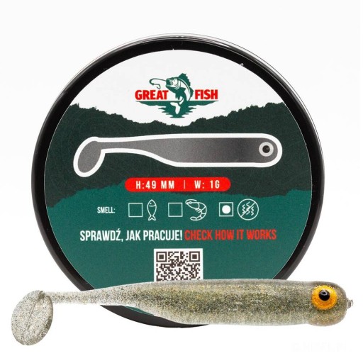 Guma Great Fish GF1 No Scent 49mm 1g NATURAL 10szt.