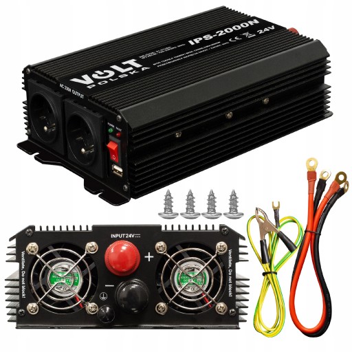 PRZETWORNICA 24V 230V SAMOCHODOWA NAPIĘCIA 2000W