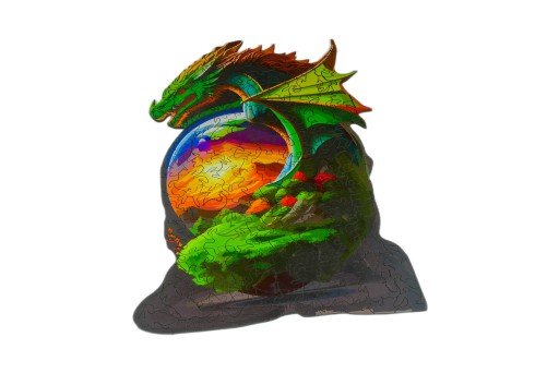 Puzzle Drewniane Premium EKO Układanka Smok A4
