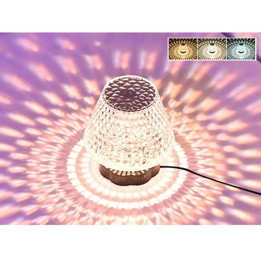 LED Crystal Table Lamp 3/16 Colors Touch Adjustable Charging Romantic