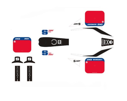 Okleina YCF SUNDAY S147 2018 standard zestaw komplet naklejek pit bike dirt