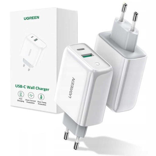 UGREEN MOCNA ŁADOWARKA SIECIOWA USB / USB C QC 4.0 PD SZYBKIE ŁADOWANIE