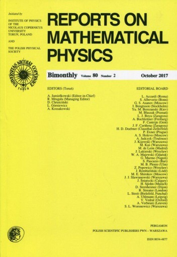 REPORTS ON MATHEMATICAL PHYSICS 80/2 PERGAMON [KSIĄŻKA]