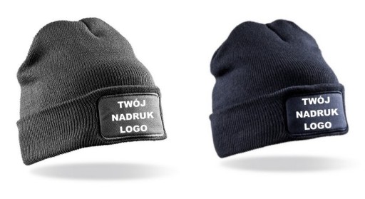 GRUBA CZAPKA ZIMOWA Z TWOIM NADARUKIEM LOGO