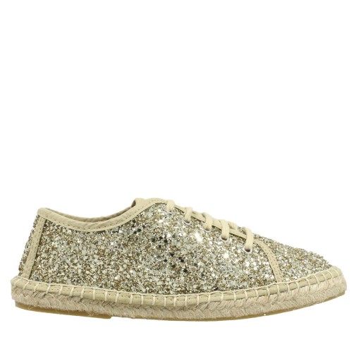 Espadryle Damskie Złote Sznurowane Skóra Naturalna BOTIMO 38