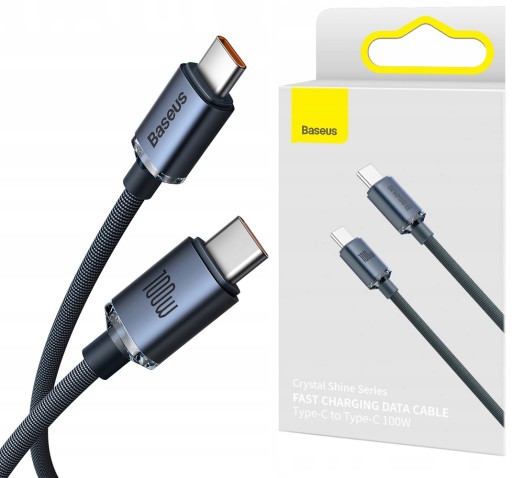 BASEUS MOCNY KABEL USB-C SZYBKIE ŁADOWANIE TYPE-C PD 100W QC 3.0 5A 1.2M